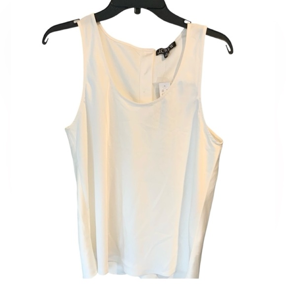 NWT J.Crew Sleeveless Shell top in Everyday Crepe Ivory Sz M BP574 - Picture 2 of 7